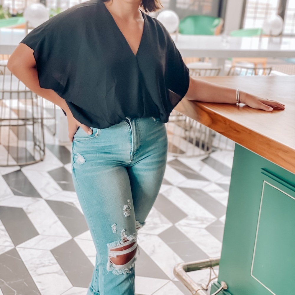 Black Dolman Sleeve Bodysuit